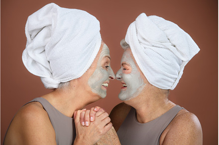 Portrait of happy senior friends, a Beauty & Fashion Photo by HalfPoint