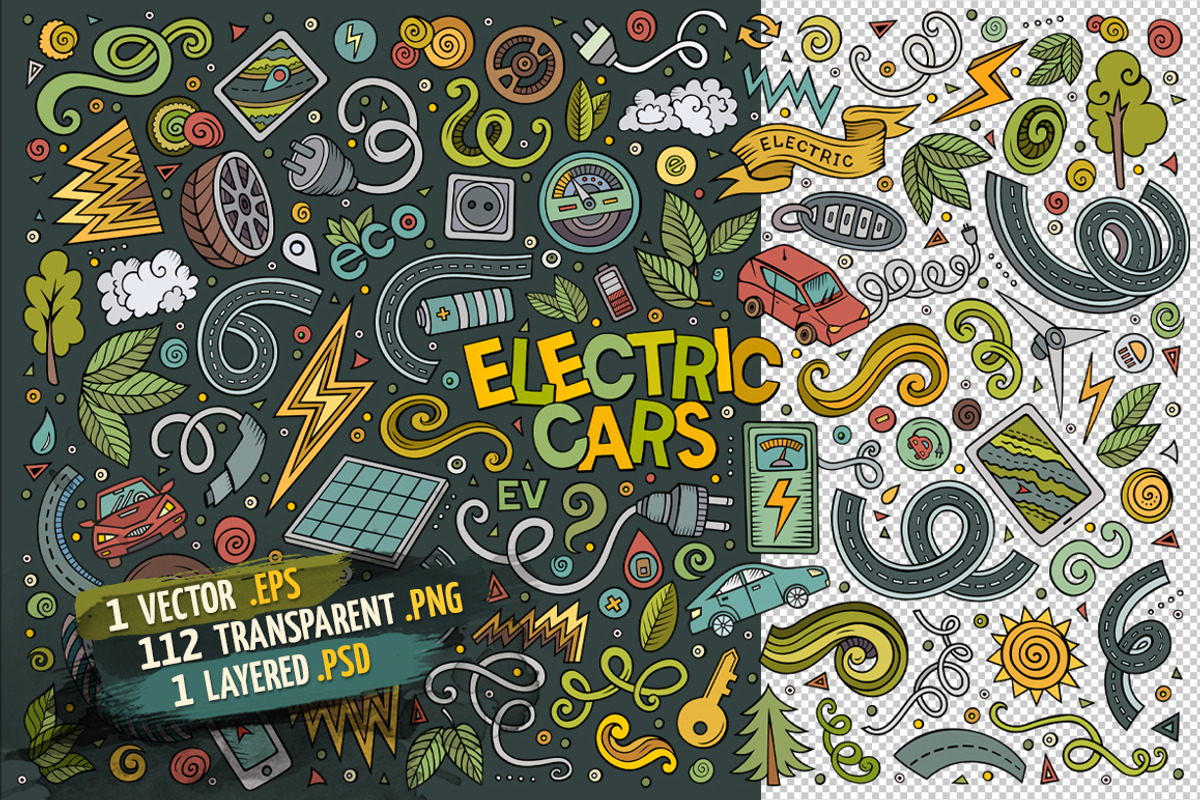 Electric Cars Objects Set, an Object Graphic by BALABOLKA (Photo 2 of 4)