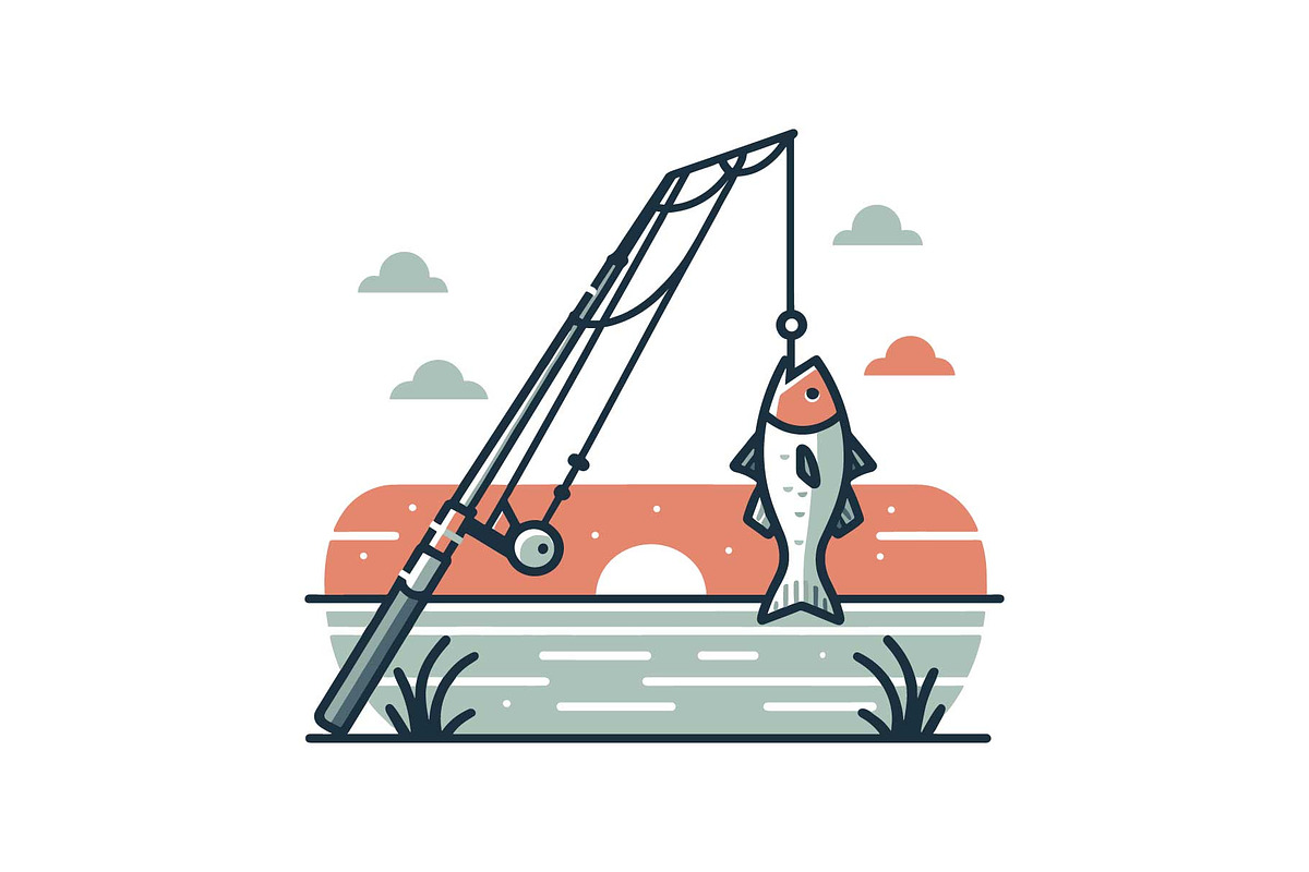 Minimal Fishing Rod Icon Vector Set, an Object Graphic by yasushie (Photo 15 of 16)