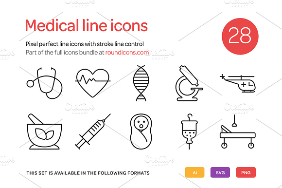 Medical Line Icons Set