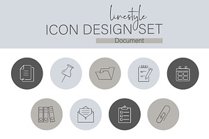 Linestyle Icon Design Set Document