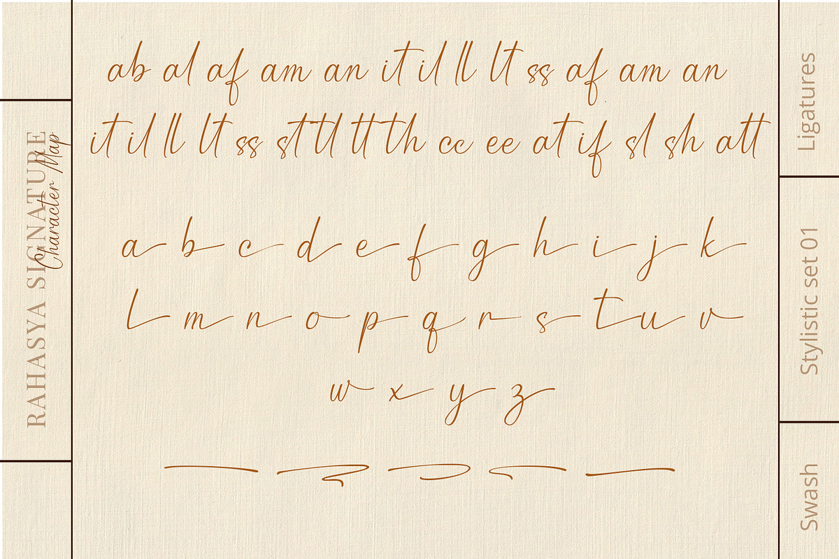 Rahasya Signature, a Script Font by Mytype Studio (Photo 10 of 11)