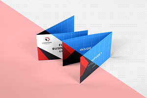 Folded Business Card Mockup 8 Views