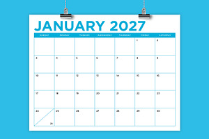 2027 8.5x11 Inch Bold COLOR Calendar, a Stationery Template by Running With Foxes