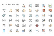 Stop virus colored outline iconset, an Outline Icon by LAFS (Thumbnail 3 of 4)