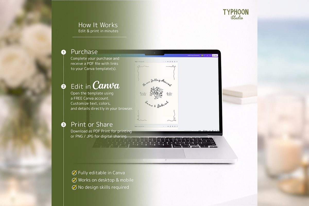 Hand Drawn Wedding Menu (bd001), a Card Template by TyphoonStudio (Photo 7 of 9)