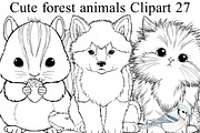 Cute forest animals Clipart, an Illustration by DreamArtGraphic (Thumbnail 1 of 8)