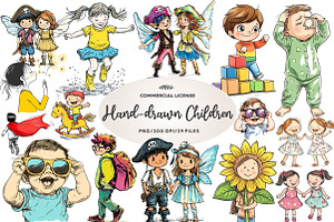 Hand-drawn Children Sublimation, an Illustration by CreationArt