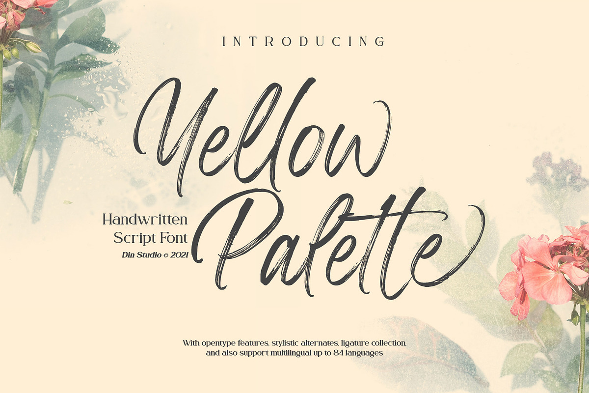 Yellow Palette, a Script Font by din-studio.com (Photo 1 of 10)