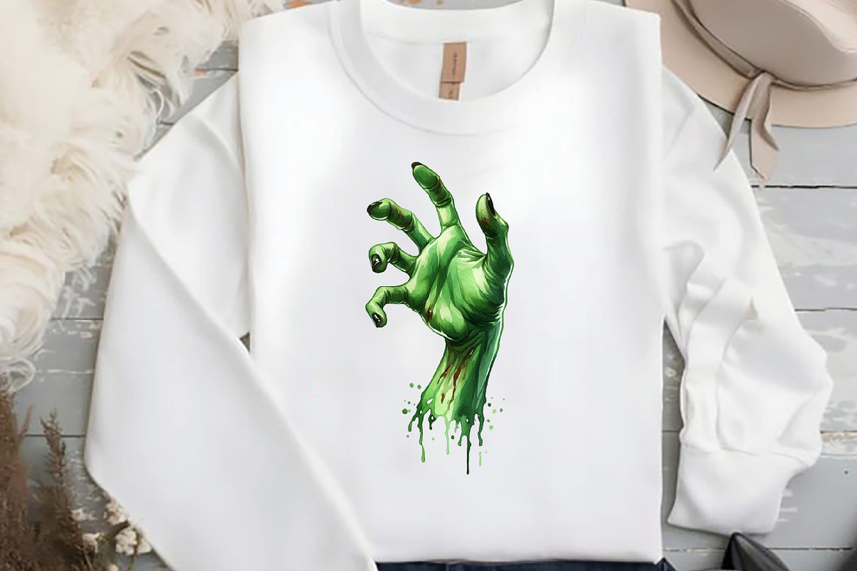 Green & White Halloween Clipart, an Illustration by DreamCafeArt (Photo 5 of 7)