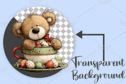 Whimsical Easter Teddy Bear Clipart, an Illustration by Canvas Craft (Thumbnail 2 of 7)
