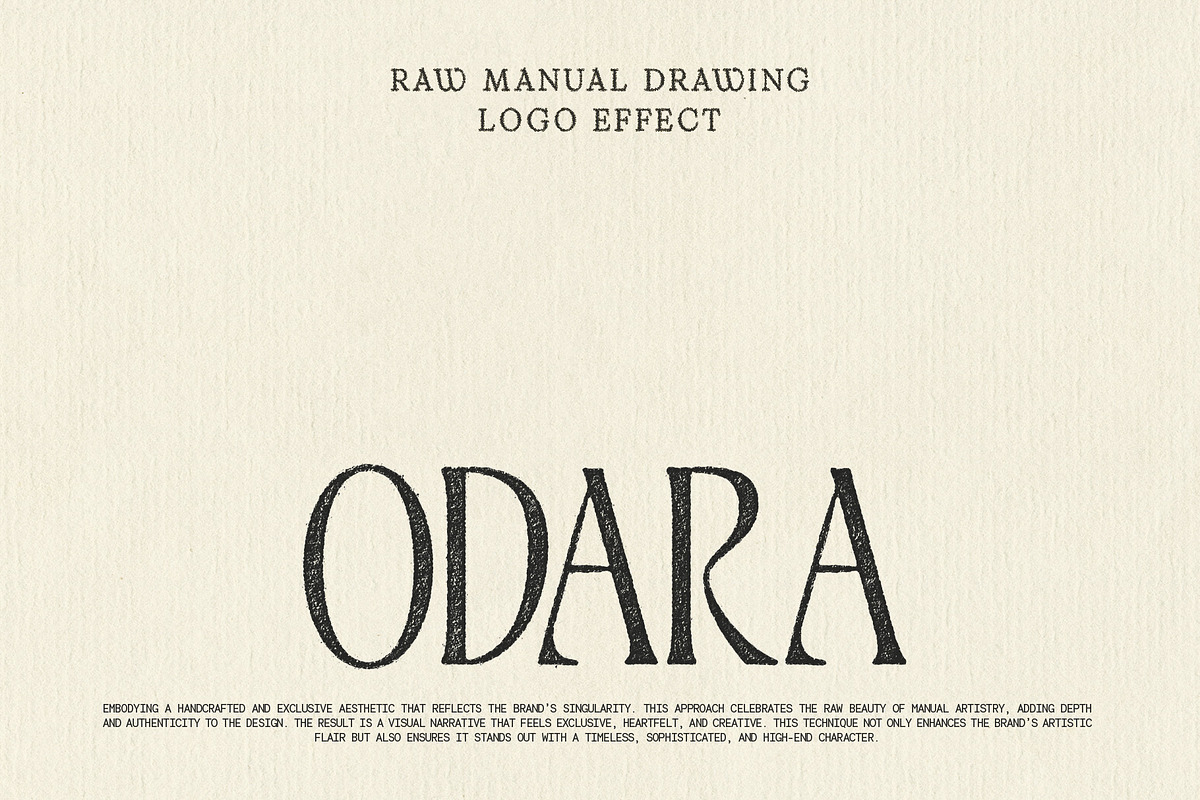 ODARA | Raw Logo & Text Effect, a Texture Graphic by Universo Gaia @doyougaia (Photo 1 of 12)