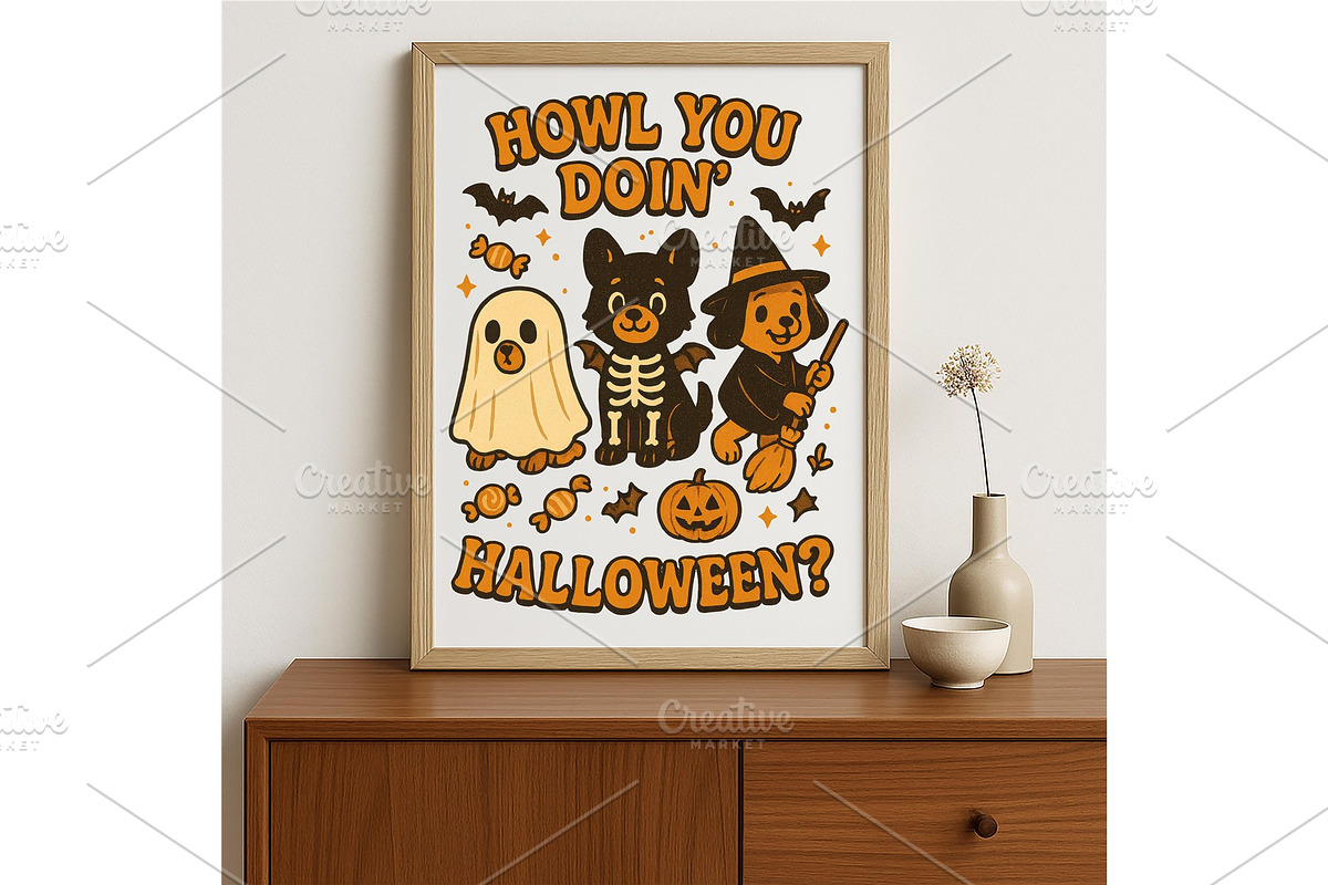 Howl You Doin Halloween Dog Costume, a Background Graphic by LaseredNinja (Photo 4 of 7)