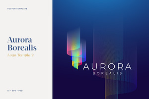Aurora Borealis Vector Logo Template