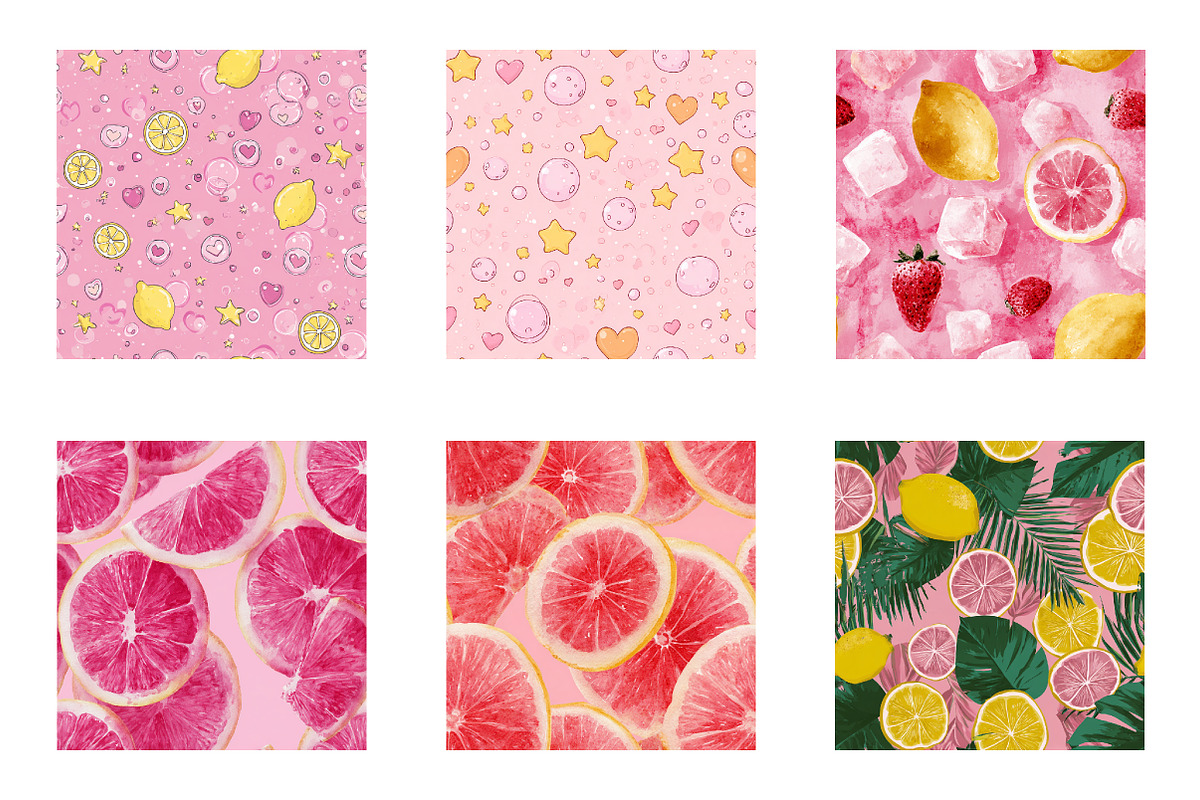 Pink Lemonade Seamless Digital Paper, a Graphic by CreationArt (Photo 5 of 7)