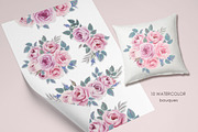 Chic Roses.  Watercolor collection, a Graphic by oKOLOstyle (Thumbnail 2 of 8)