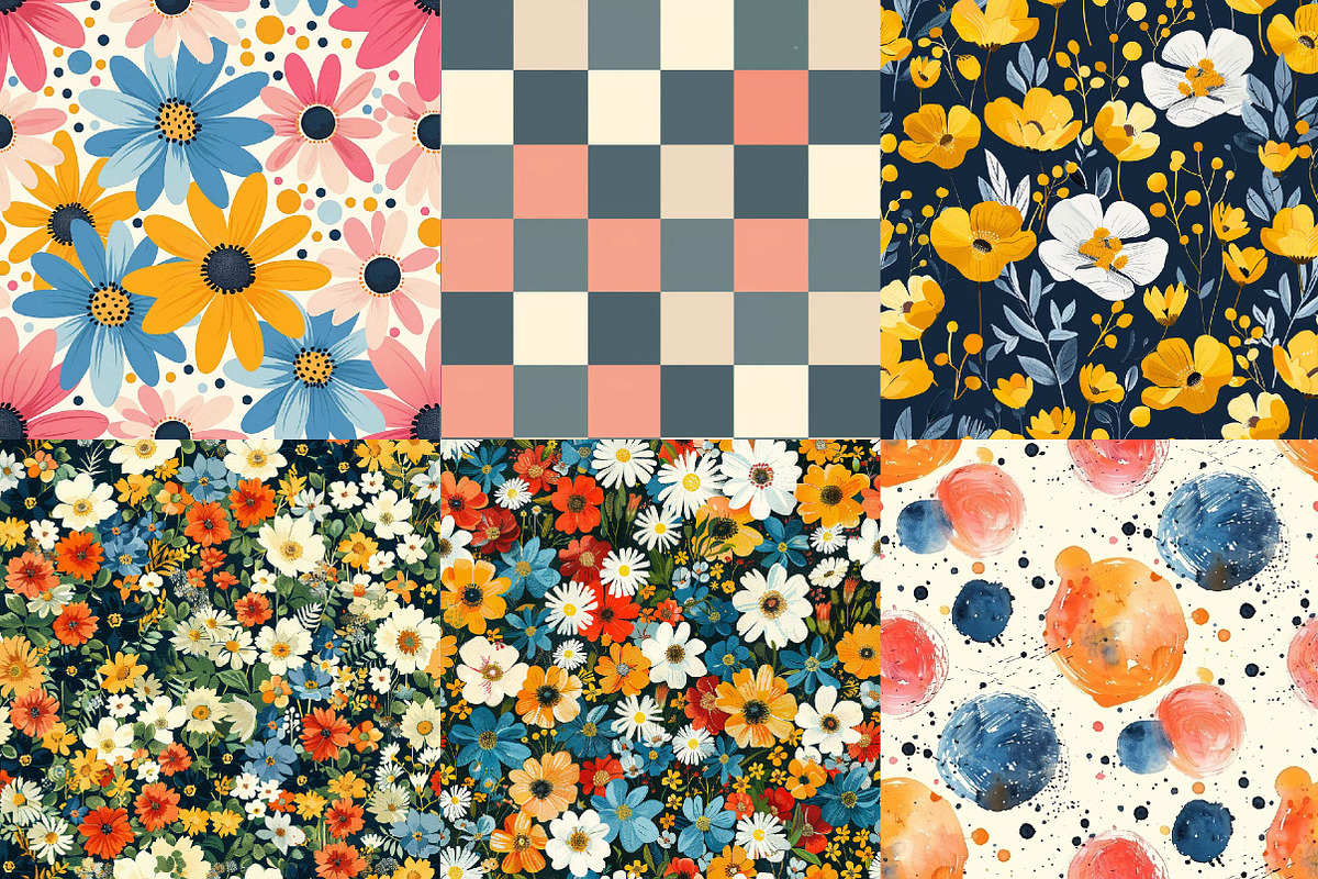 Garden Floral Seamless Repeat Patter, a Texture Illustration by DreamPrint404 (Photo 3 of 7)