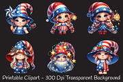 Patriotic Cute Gnome Girl Clipart, an Illustration by RobertsArt (Thumbnail 6 of 7)