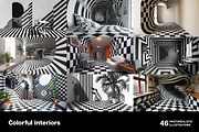 Colorful interiors. 46 images, a Decorative Illustration by Handmadefont (Thumbnail 10 of 11)