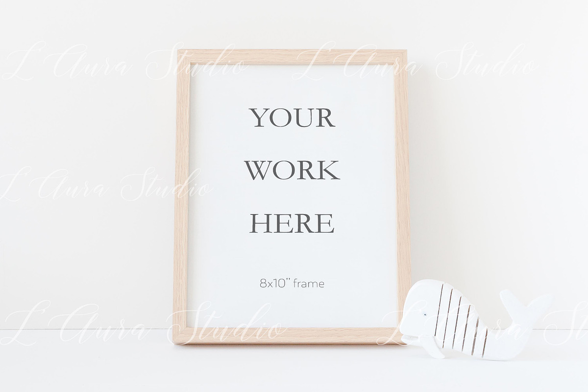 Wooden frame mockup - 8x10 inch, a Print Template by L'Aura Studio