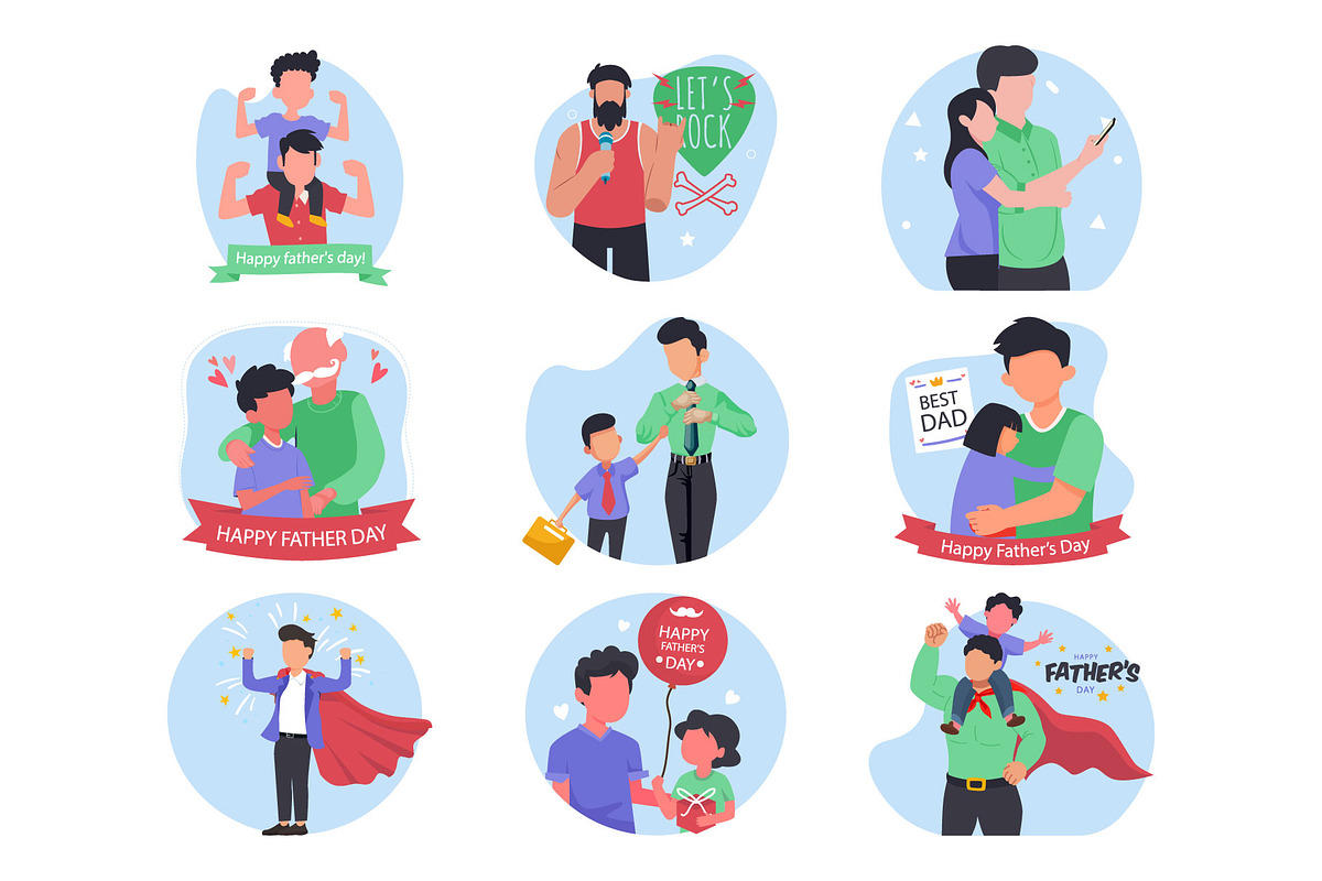 Father’s Day Vector Illustration, an Illustration by Vector Portal (Photo 7 of 7)