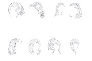 Womens Hair Set 5 Procreate Brush