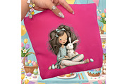 Whimsical Easter Girl and Bunny Clip, an Illustration by designcity5 (Thumbnail 4 of 5)