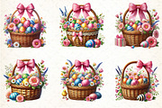 Easter Basket Watercolor Clipart, an Illustration by DreamCafeArt (Thumbnail 2 of 5)