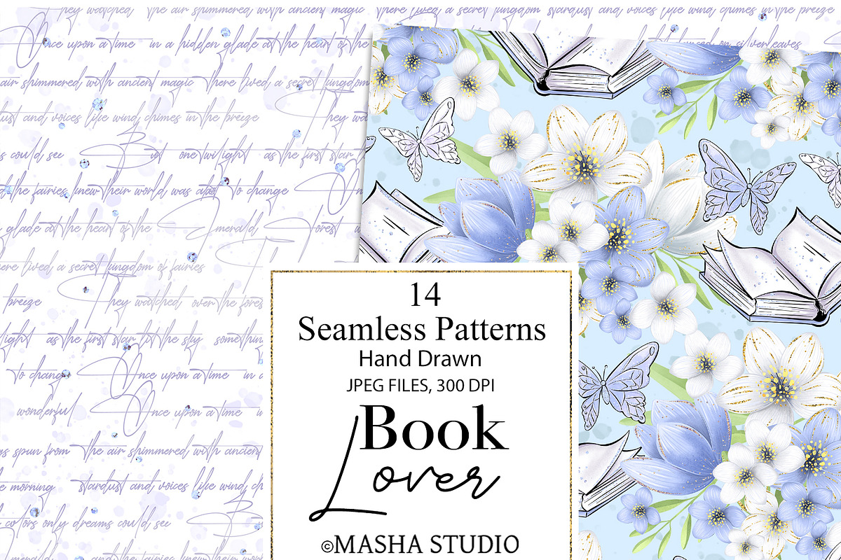 Book Lover Seamless Paper Pack, a Pattern Graphic by Masha  Studio (Photo 5 of 9)