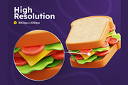 Fast Foods 3D Icons, a Food & Drink 3D Model by Rakata Studio (Thumbnail 3 of 7)