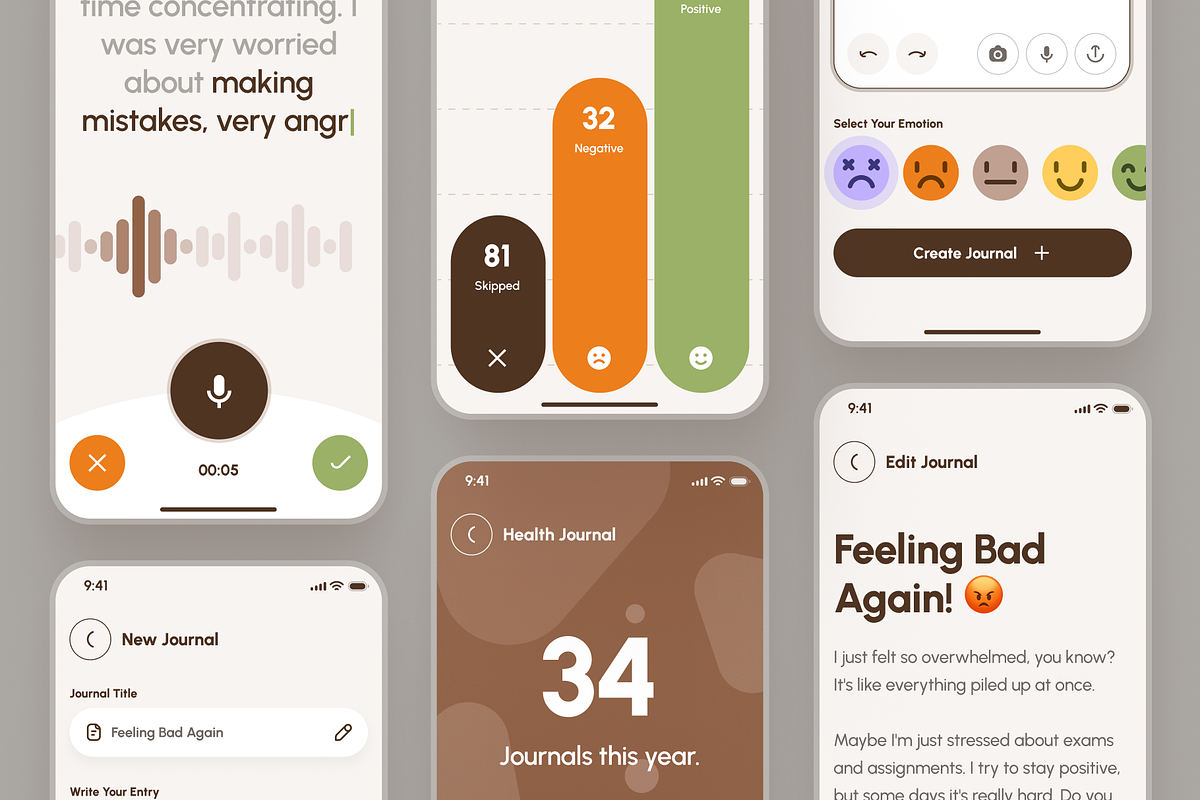 freud UI Kit: AI Mental Health App, an UI Kit Template by strangehelix.bio (Photo 7 of 10)