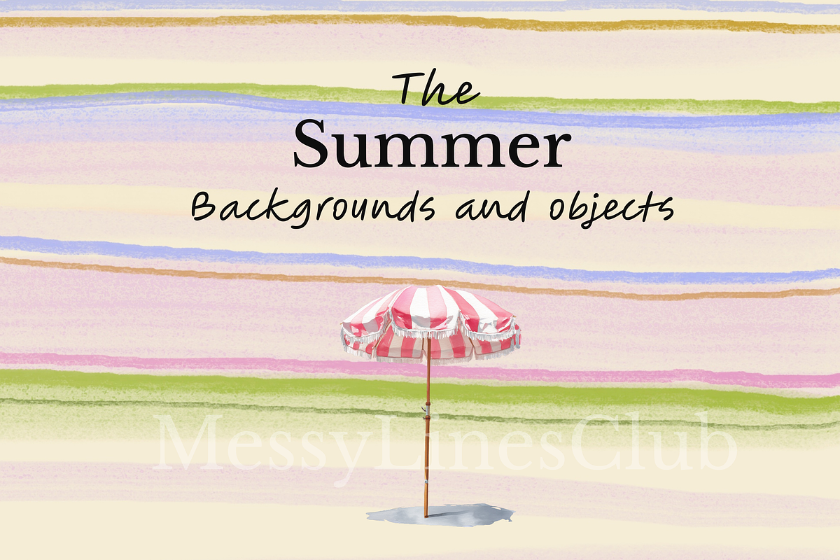 Watercolor Summer Backgrounds+Object, an Illustration by Creative Lovers (Photo 1 of 6)