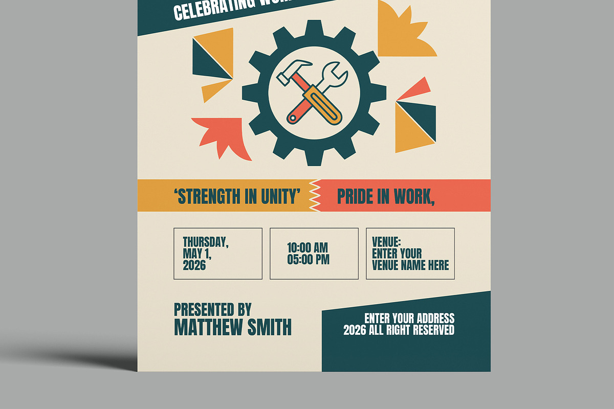 Labour Day Celebration Flyer Design, a Flyer Template by MightyDesign (Photo 5 of 8)