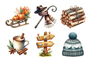 Watercolor Alpine Autumn Clipart, an Illustration by Daily.Designs (Thumbnail 4 of 4)