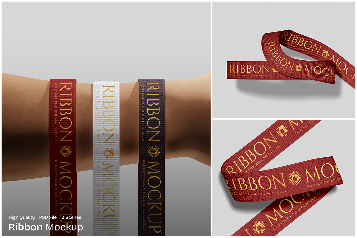 Ribbon Mockup, a Merchandise Mockup by Unerispace (Photo 1 of 5)