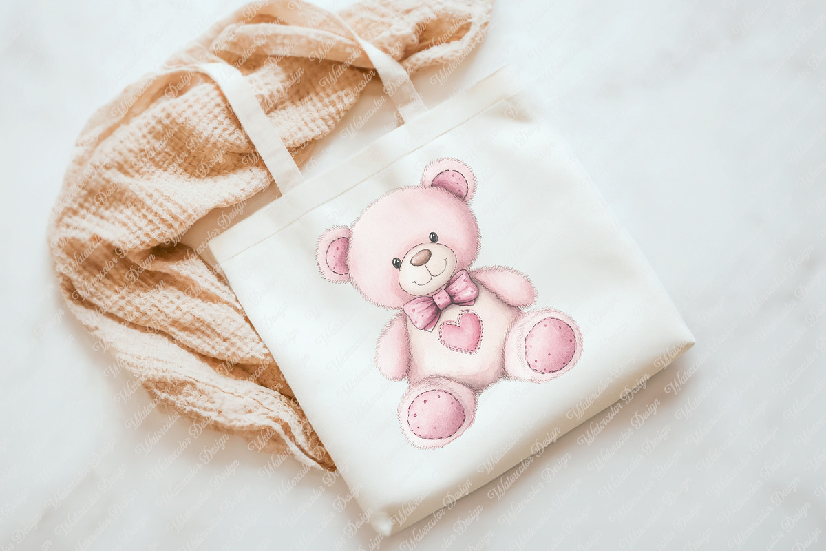 Pink Vintage Plush Animals Clipart, an Illustration by Watercolor design (Photo 6 of 12)