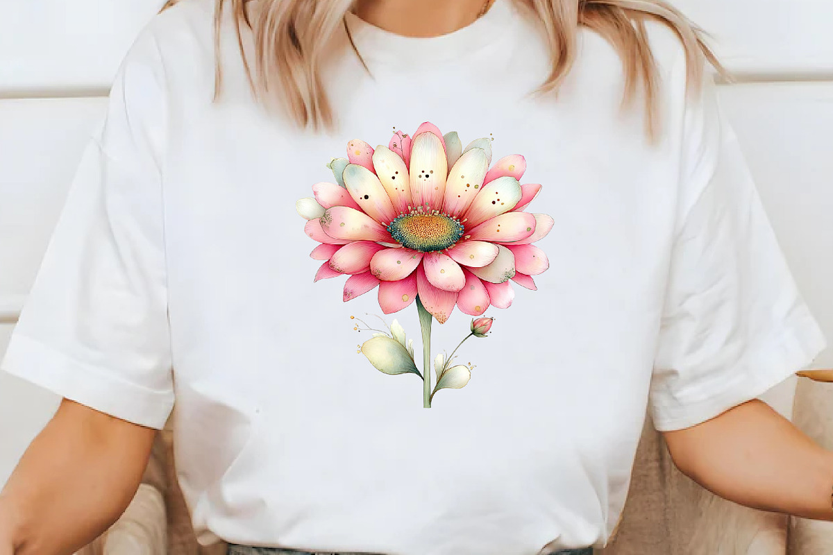 Whimsical pink Summer flower clipart, an Illustration by Designworld (Photo 7 of 7)