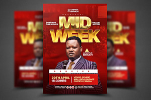 Midweek Service Church Poster Psd