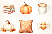 Cozy Caramel & White Fall Clipart, an Illustration by CrexoraLab (Thumbnail 3 of 5)