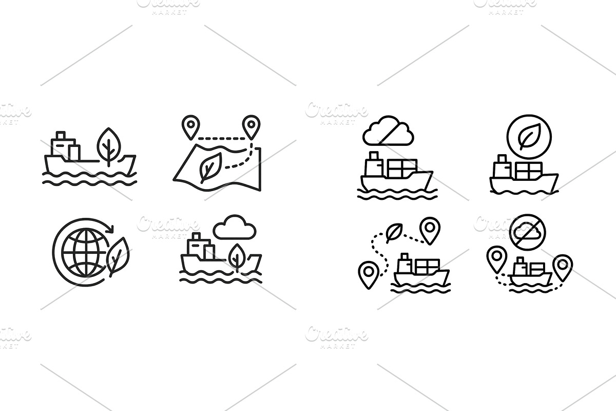 Shipping and logistics icons, a Transportation Illustration by ZinetroN