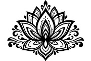 Bold Lotus Flower Silhouette, an Object Graphic by Creativeshirt (Thumbnail 7 of 15)