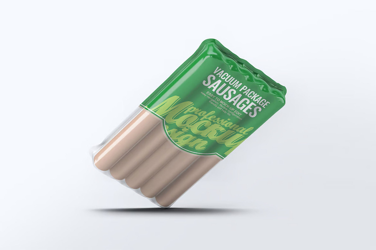 Vacuum Package Sausages Mock-Up, a Product Mockup by DesignRushMarket (Photo 4 of 8)