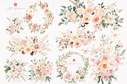 Peach Rose and Eucalyptus Clipart, a Decorative Illustration by ClipArtCharm (Thumbnail 5 of 5)