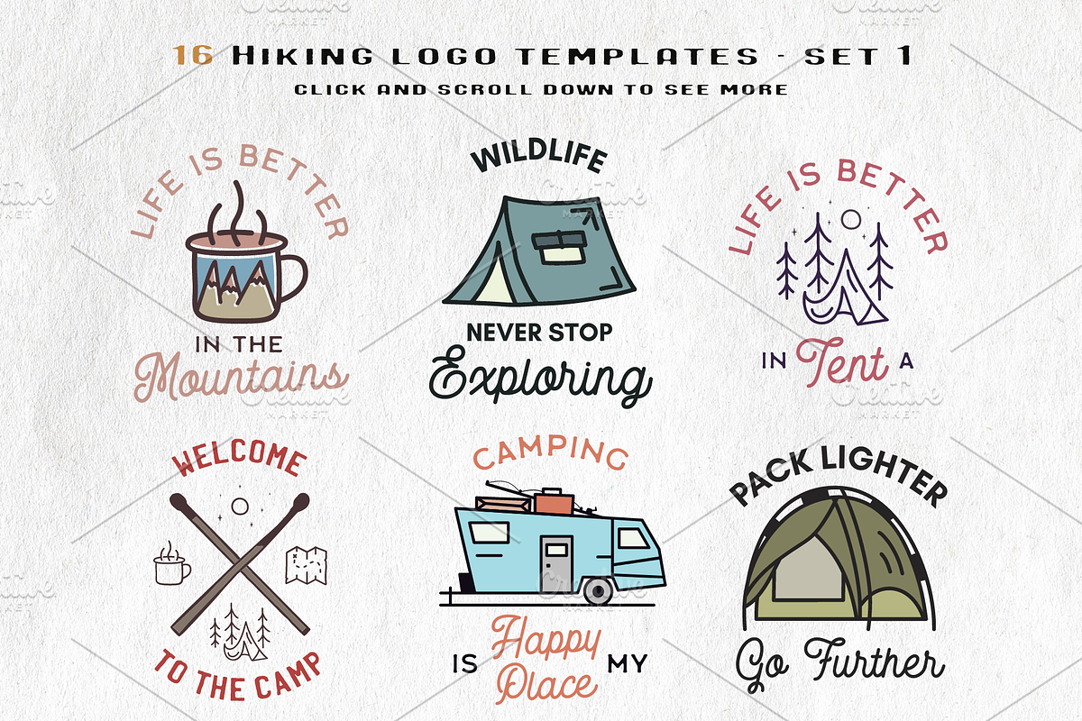 Simple Camp Scenes Logo Creation Kit, a Branding & Logo Template by JeksonGraphics (Photo 15 of 24)