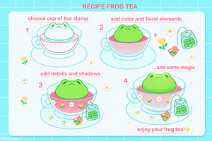 Kawaii Procreate Stamp Brushes Frog