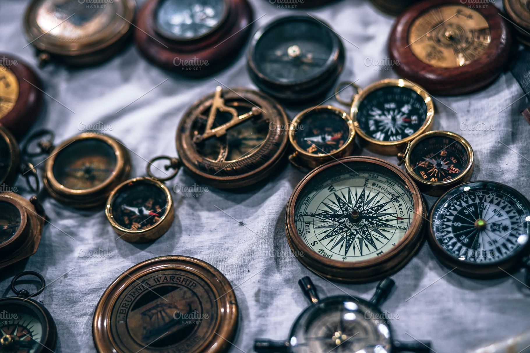 Antique Compasses of Wood and Rustic, an Abstract Photo by HipFonts