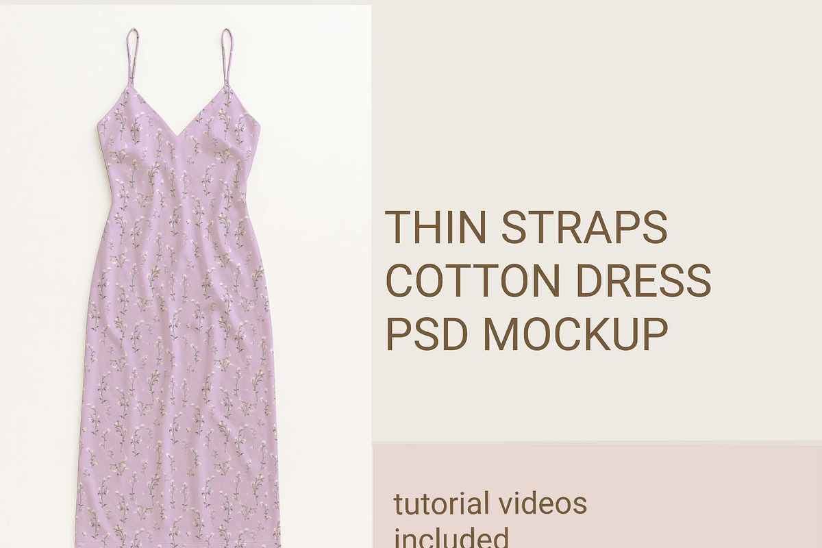 Thin Straps Cotton dress mockup, a Shirt Mockup by jenartstudio (Photo 4 of 4)