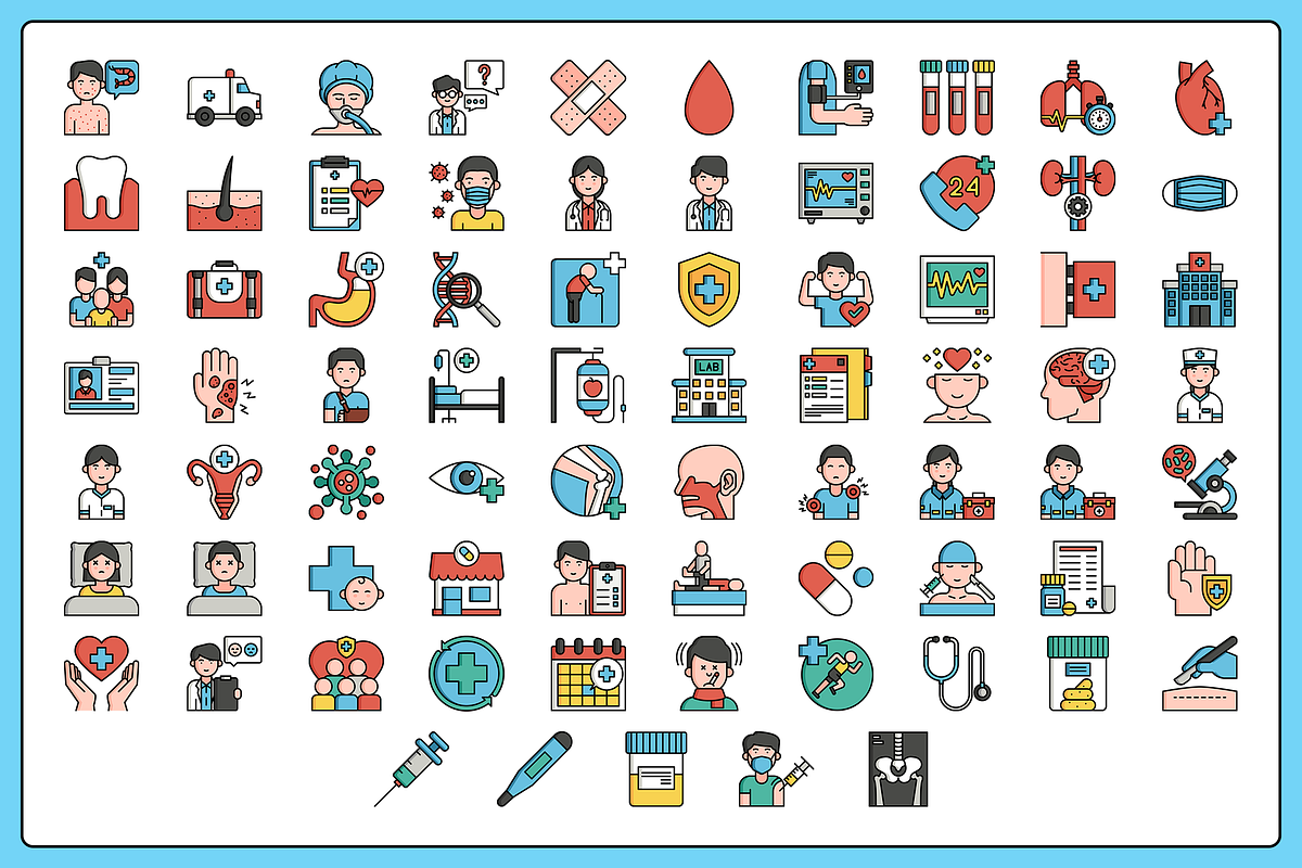 75 Medical and Healthcare Icons, a Solid Icon by Flat Icons (Photo 2 of 7)