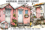 Whimsical Beach Hut Clipart, an Illustration by OK Design (Thumbnail 1 of 6)