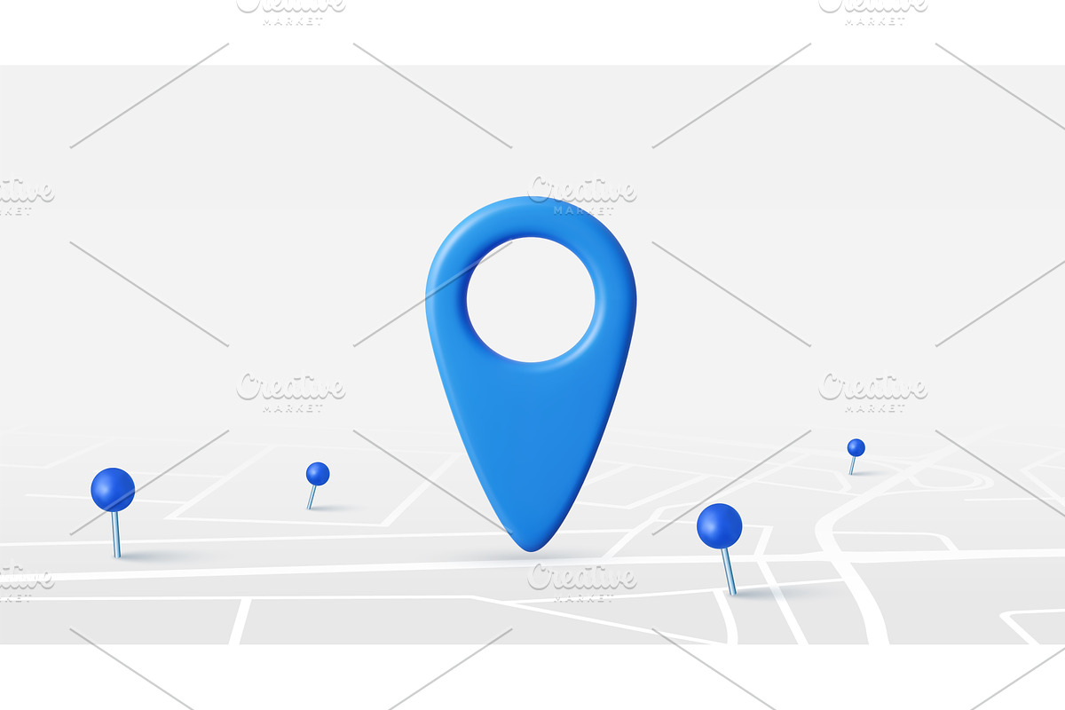 3d pin icon of travel navigation, a Transportation Illustration by ModVector